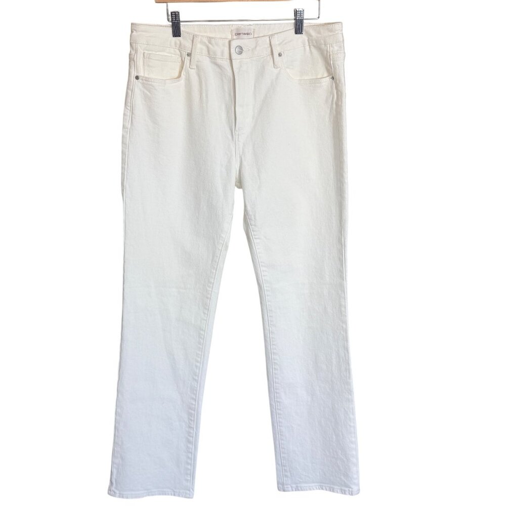 Driftwood Jeans Womens 32 White Cotton Blend High Rise Audrey Straight
